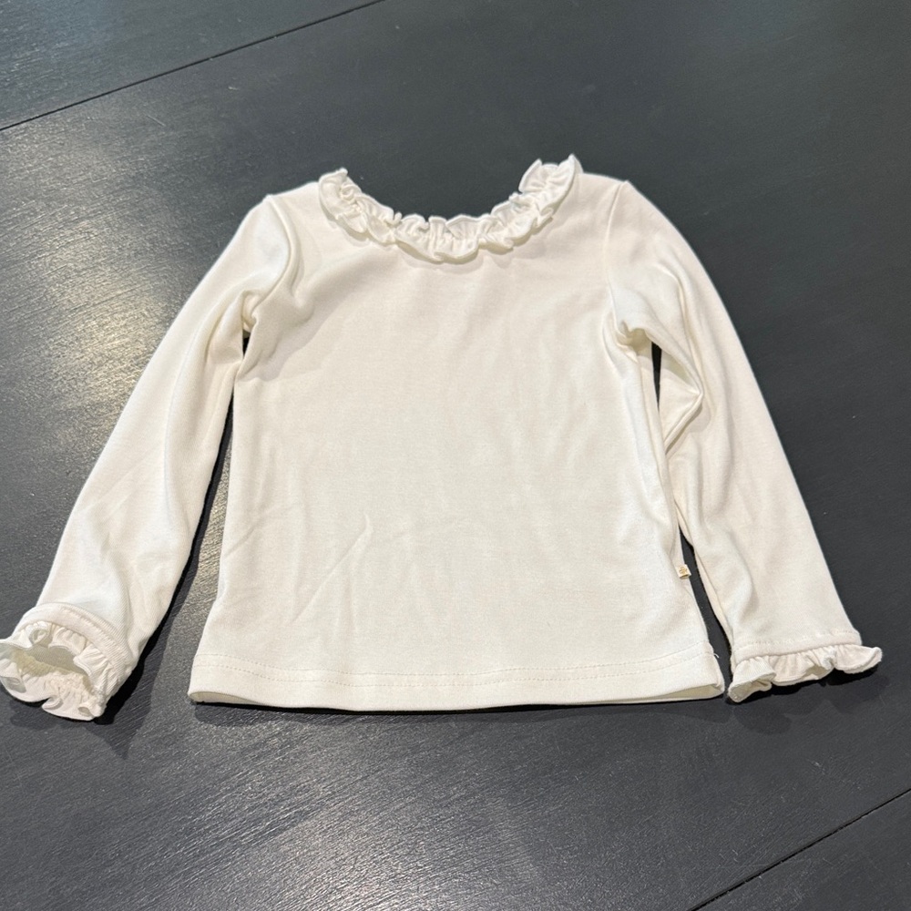 Sweet Honey Ruffled Layering Top - Ivory 2T